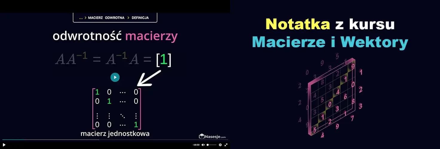 Macierz Odwrotna - notatka z kursu Algebra Macierze i Wektory zdjęcie artykułu Macierz Odwrotna - notatka z kursu Algebra Macierze i Wektory